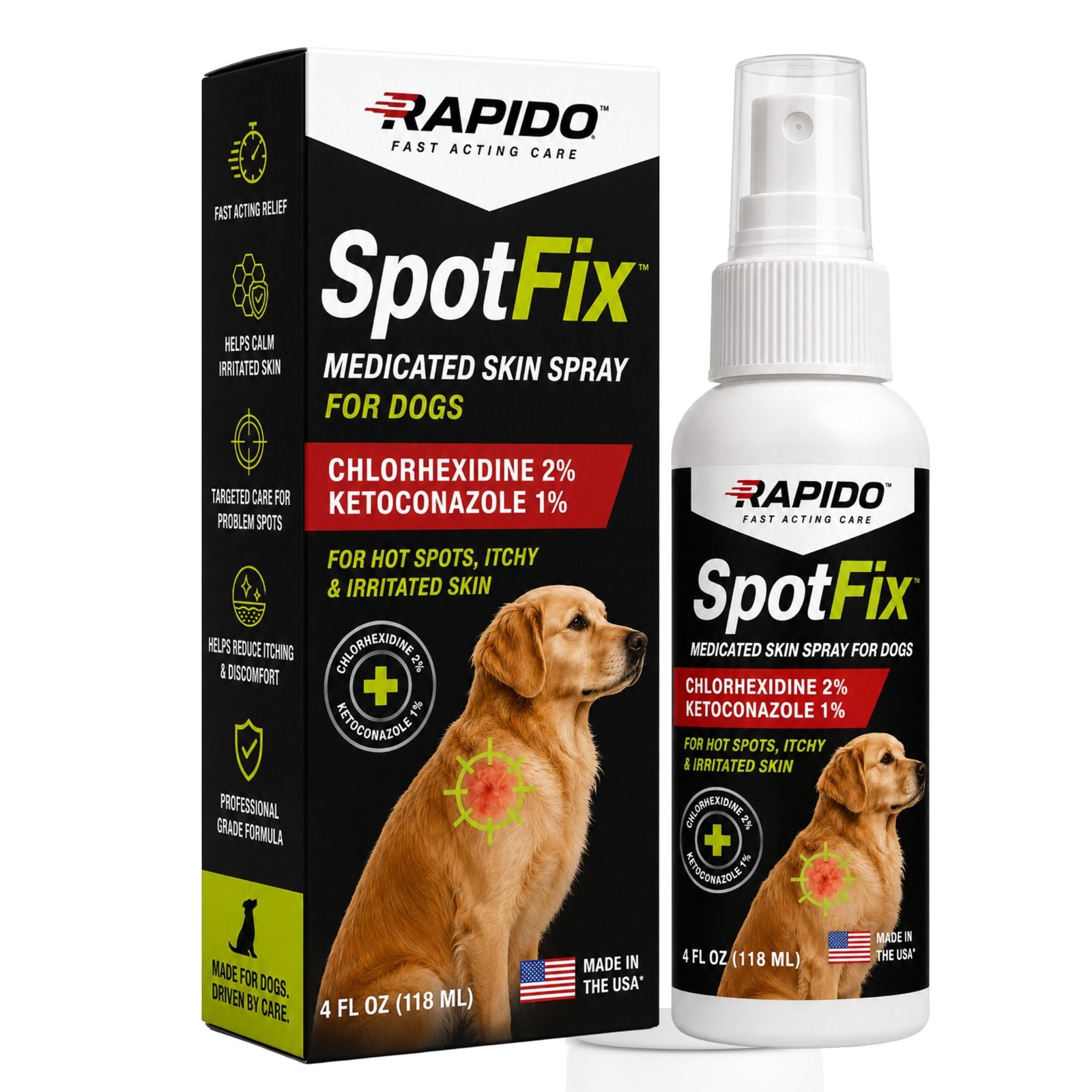 RAPIDO™ SpotFix Medicated Skin Spray for Dogs