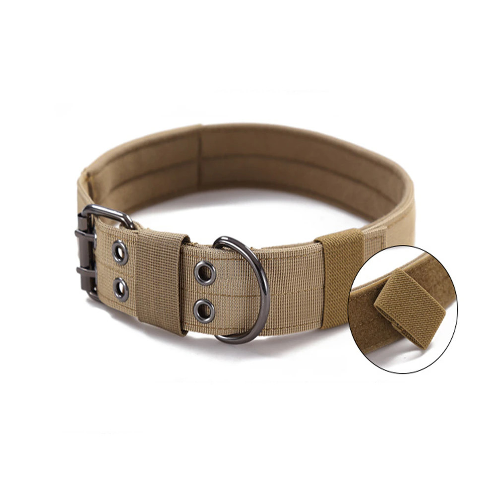 Tactical Heavy Duty Nylon Large Dog Collar K9 Military Metal Buckle Adjustable