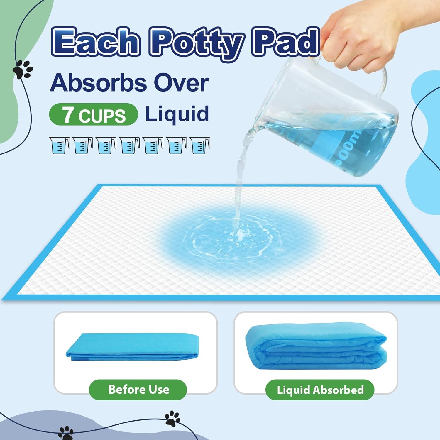 Puppy Pads 100/200 Pack, 23.6″x23.6″ Extra Large Dog Pee Pads Super Absorbent