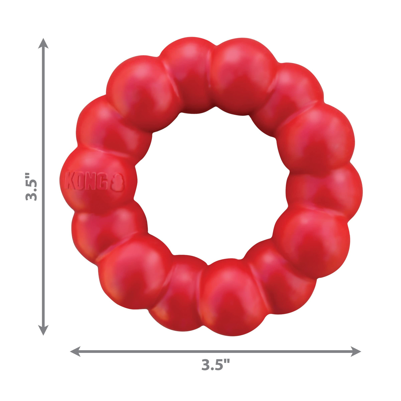 KONG Red Rubber Ring Dog Chew Toy Durable Pet Playtime Essential 1 Pack