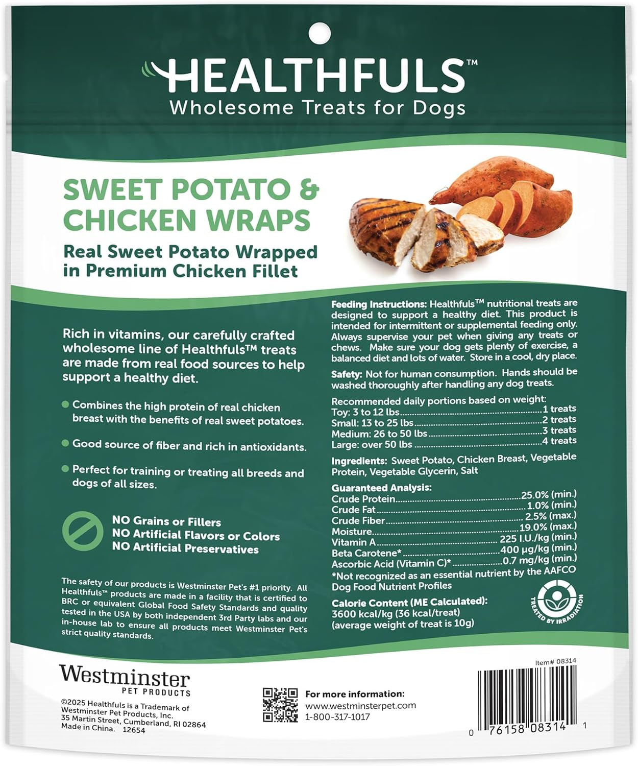 Chicken Wrapped Sweet Potato Dog Treats, 16Oz