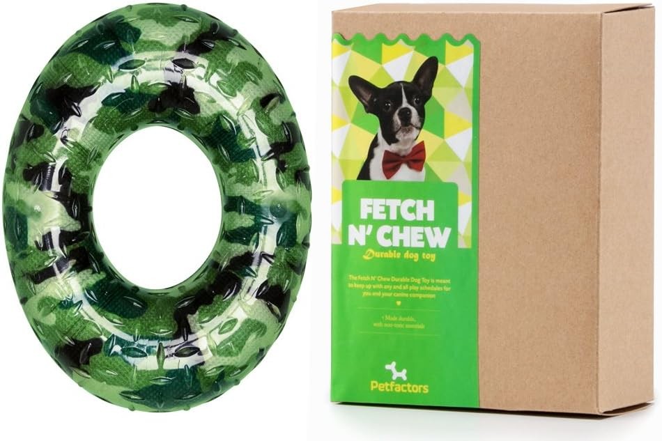 Dog Chew Toys Floating, Durable Dog Squeaky Ring Bone Chew Textured Toy Playing