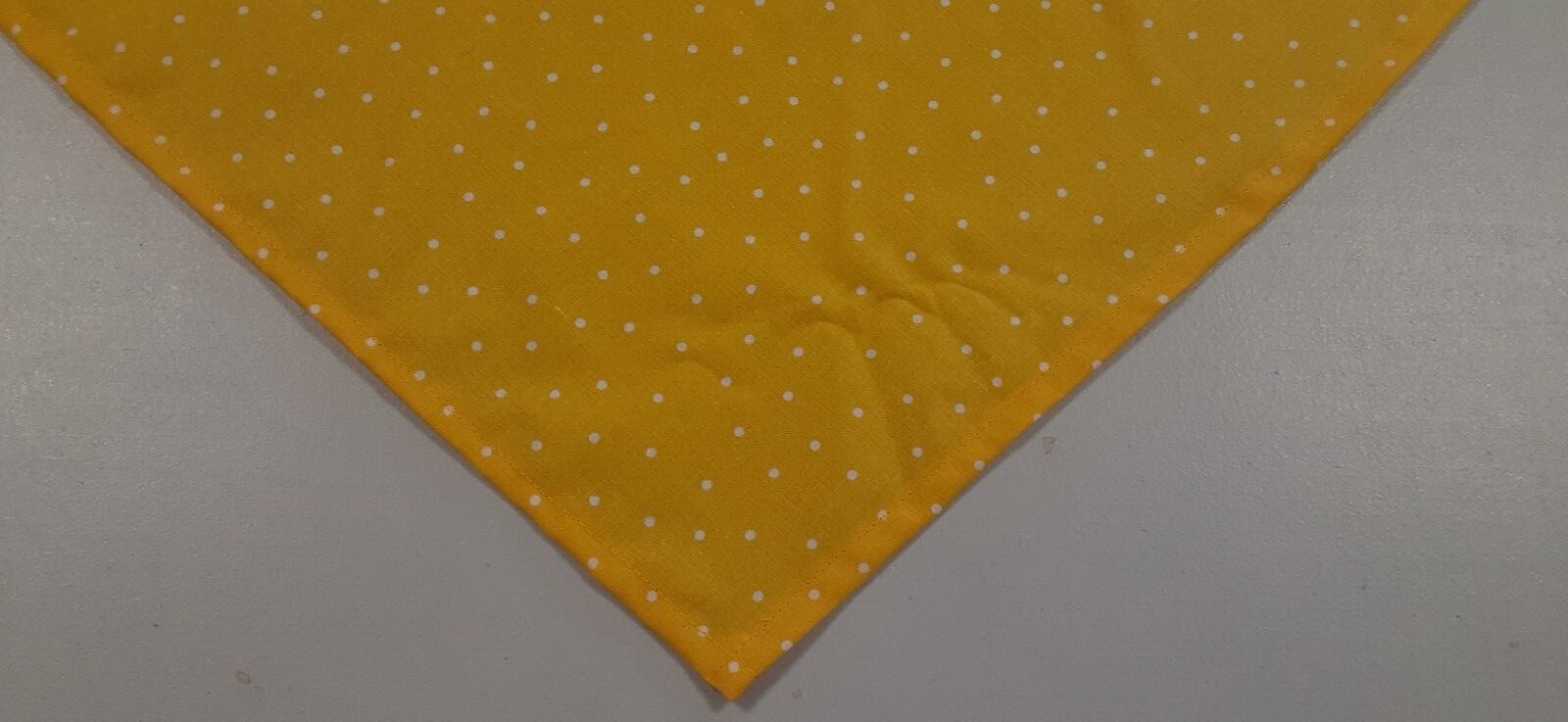 Dog Bandana/Scarf Tie On, Yellow, White, Polka Dots, XS, S, M, L