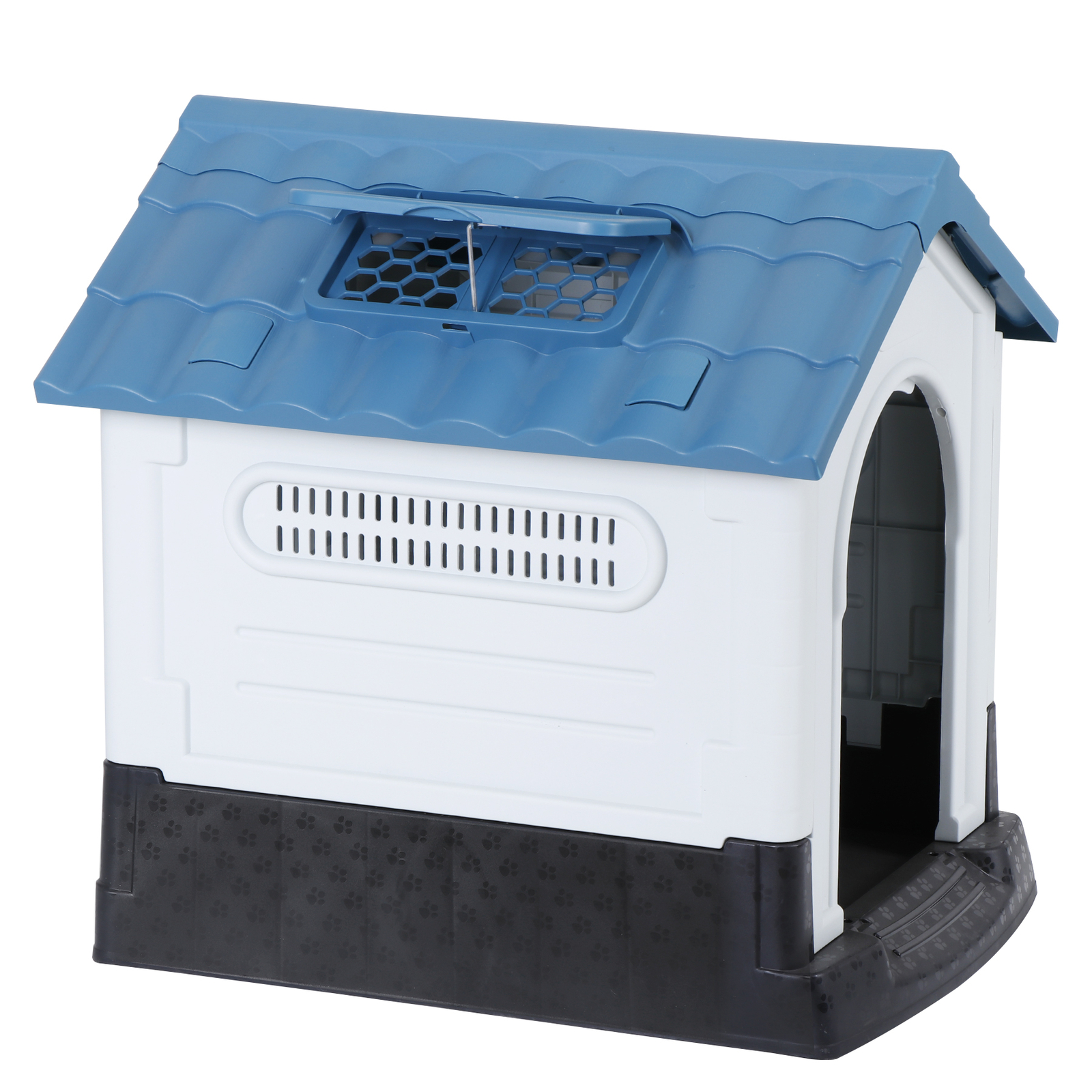 Dog House Indoor Outdoor Ventilate Waterproof Pet Plastic W/ Adjustable Skylight