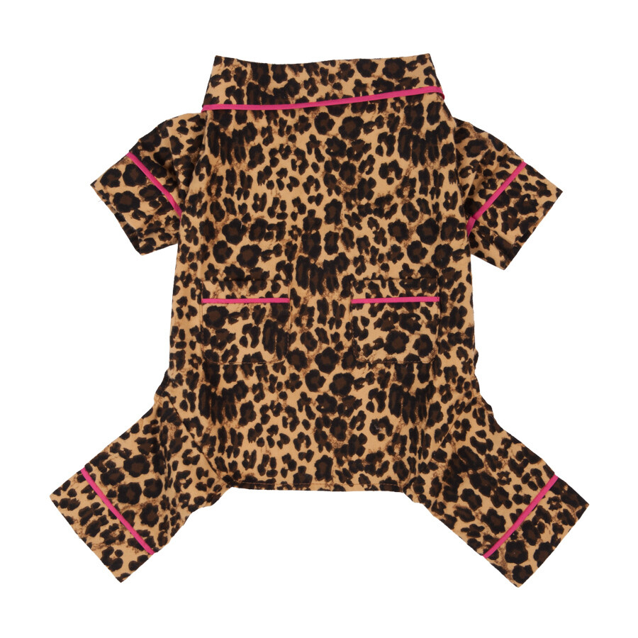 fabdog Leopard Flannel Dog Pajamas – Size 18″ – Brand New!