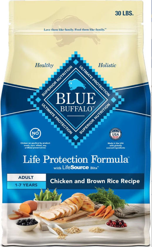 Blue Buffalo Life Protection Formula Adult Chicken & Rice Dry Dog Food, 30 lb