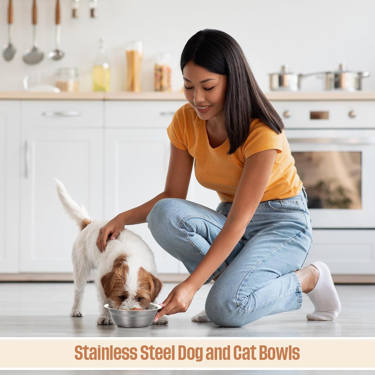 Zhehao 30 Pcs Stainless Steel Dog Bowls Bulk 10 oz, as shown in the picture