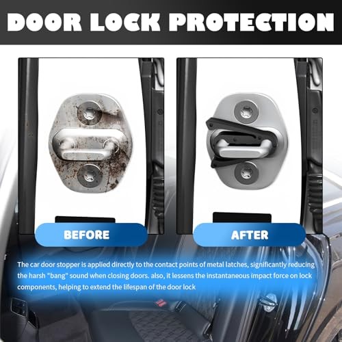 4PCS Car Door Shock Absorber,Upgraded Car Door Lock Cover Pad with Force