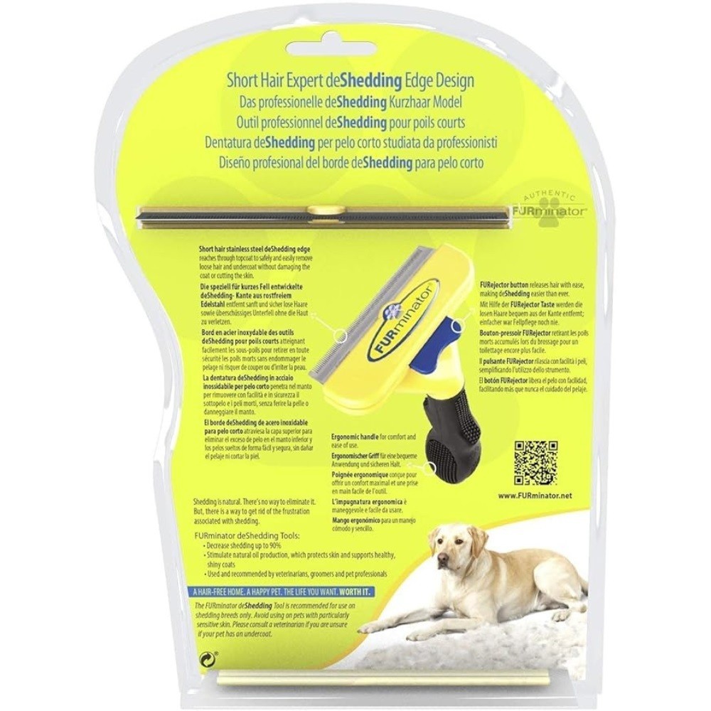 Furminator Dog De-Shedding Tool, Grooming Tool For Dogs, Large, Short Hair
