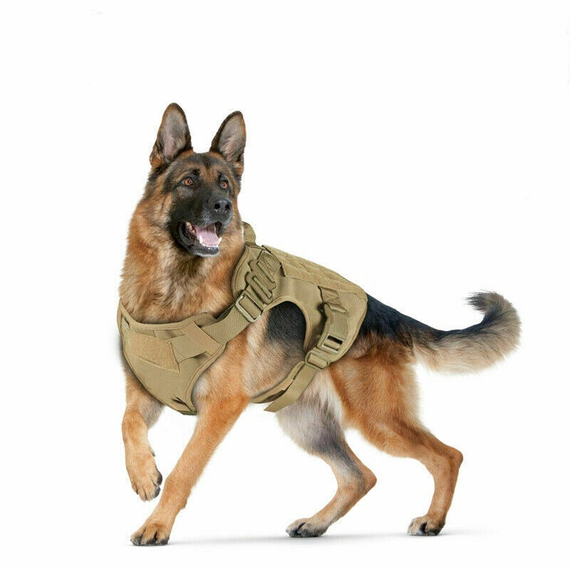 Tactical Dog HARNESS w LEASH, Military, Adjustable, No Pull Vest Handle, M L XL