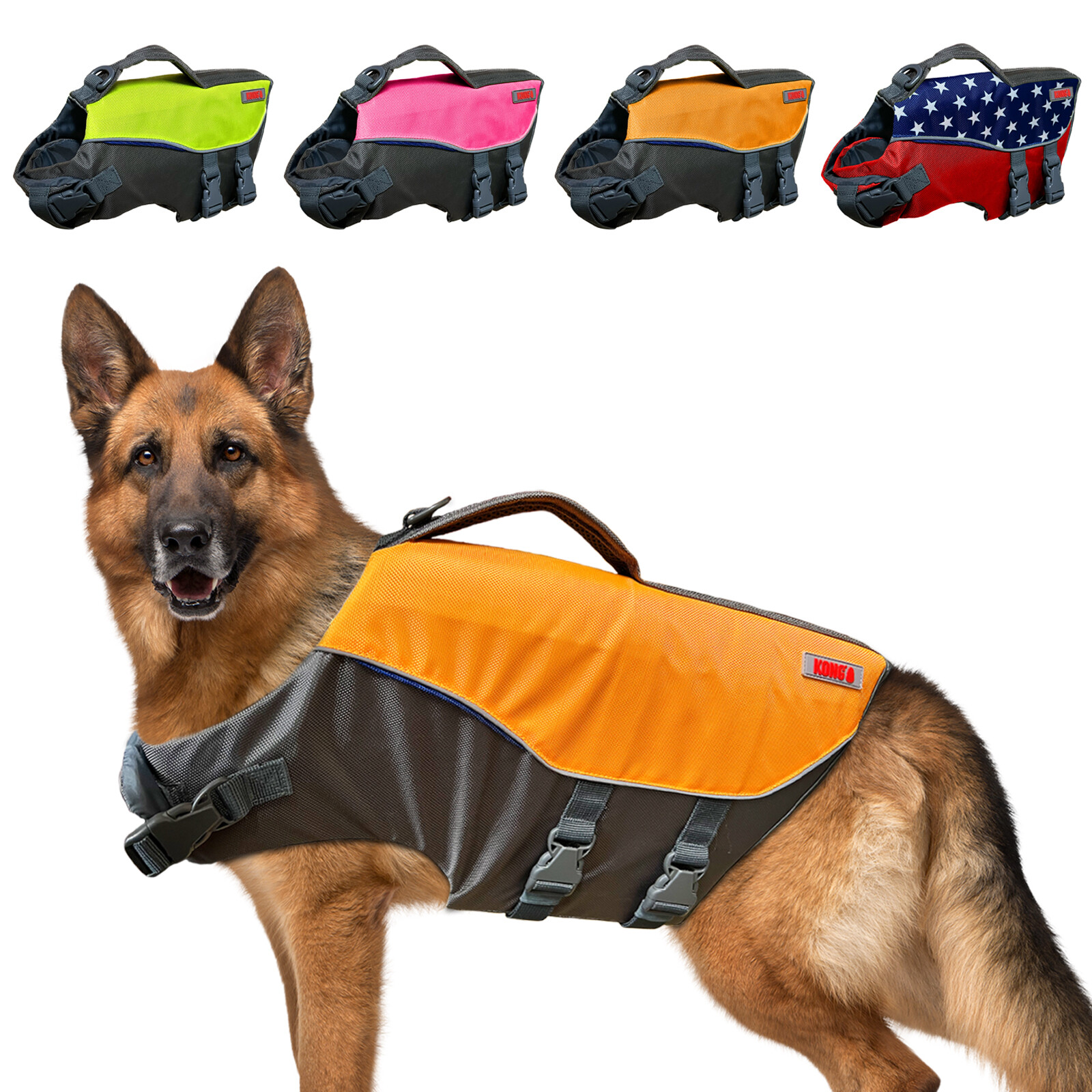 Kong Dog Life Jacket Preserver Flotation Vest Adjustable Heavy Duty Safety Float