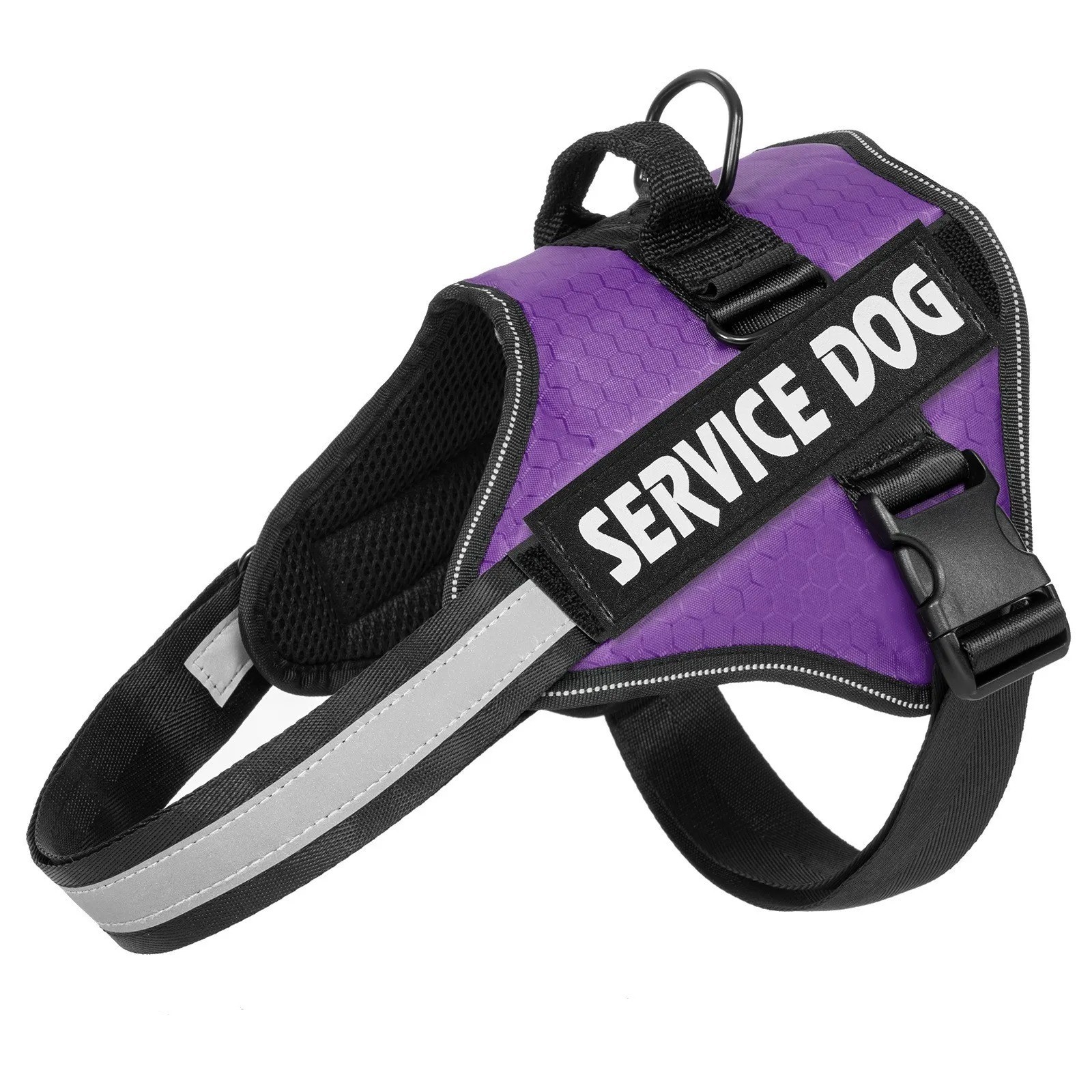 Reflective Service Dog Vest Harness, Woven Nylon with Adjustable Straps XS-XXL