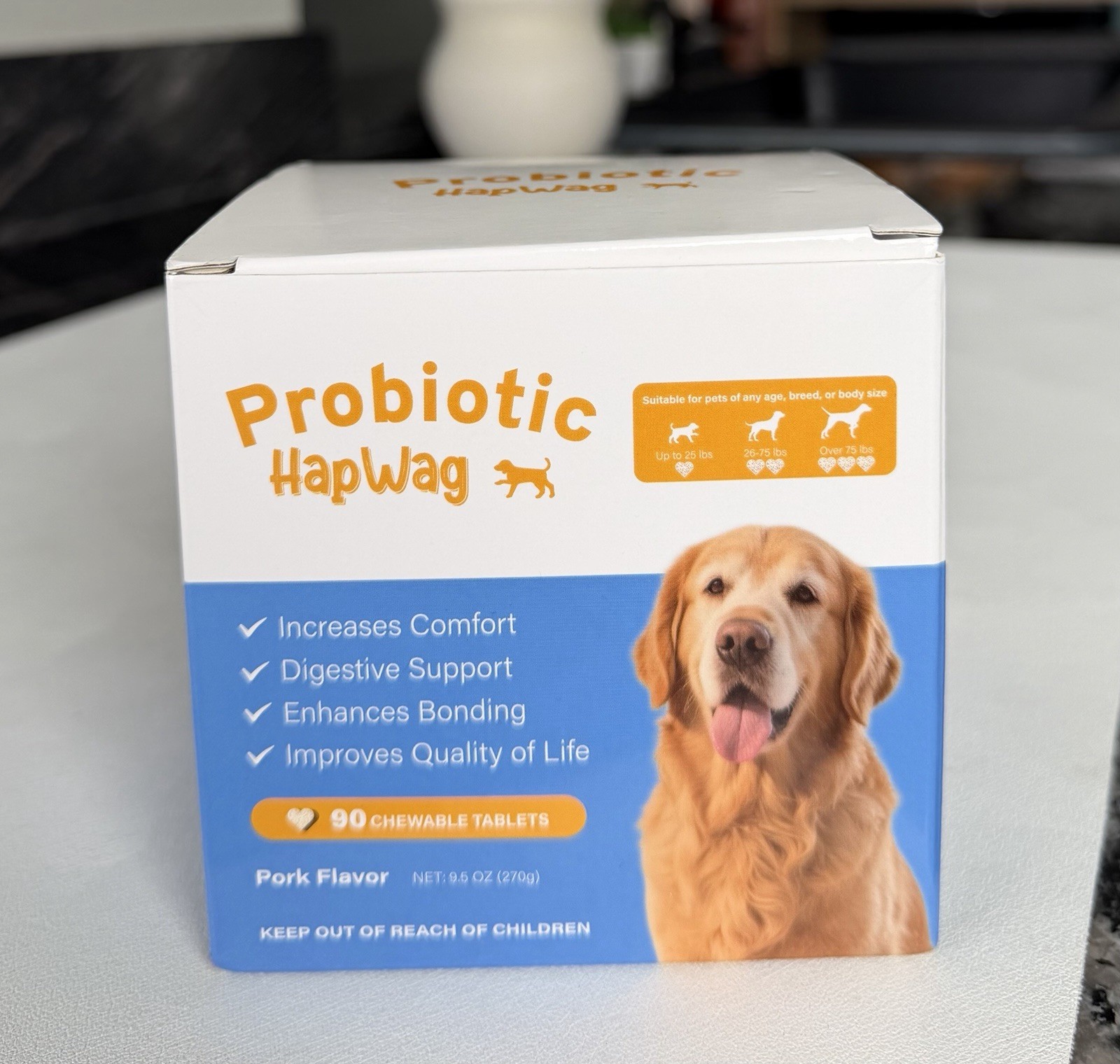 HapWag Probiotic Chewable Tablets for Dogs Digestion Aid 90 Count