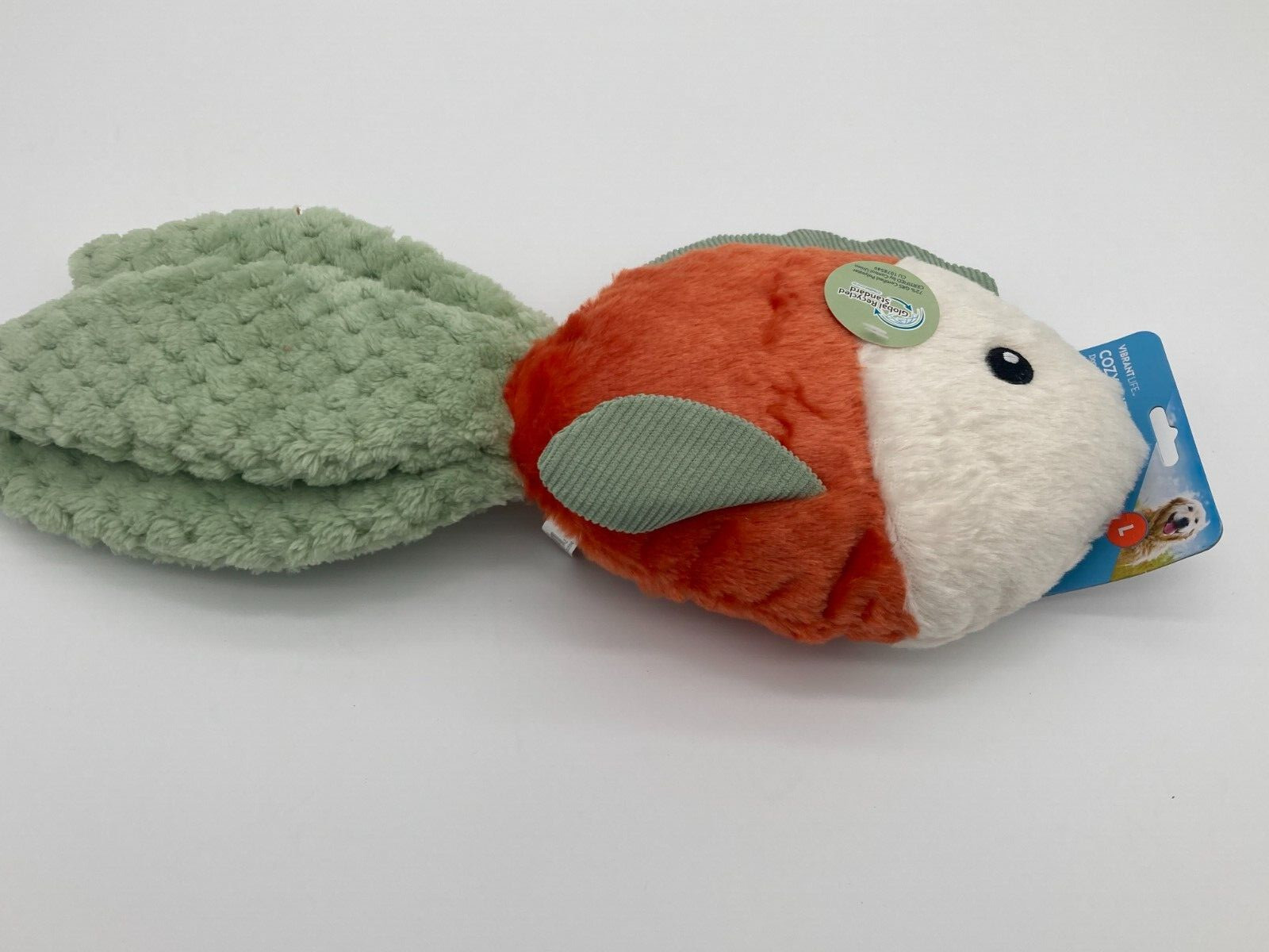 Vibrant Life Cozy Buddy Gold Fish Dog Toy – SQUEAK CRINKLE – 15″ LARGE