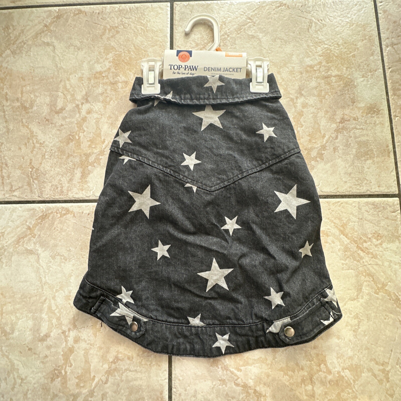 Top Paw Brand Dog Denim Jacket Short Sleeve Medium