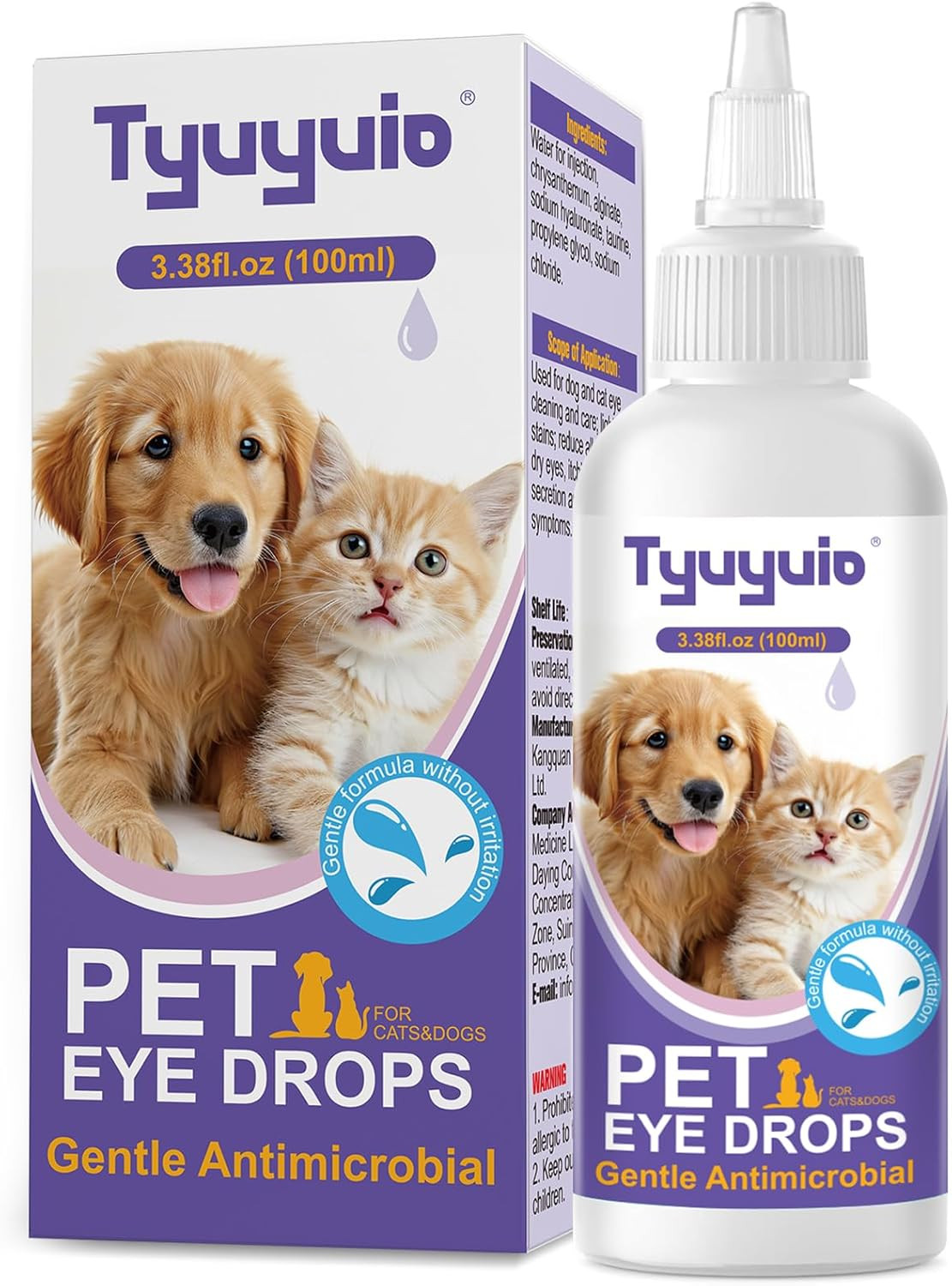 Pet Eye Drops for Dogs and Cats to Soothe Eyes Irritation & Infection Allergy,Re