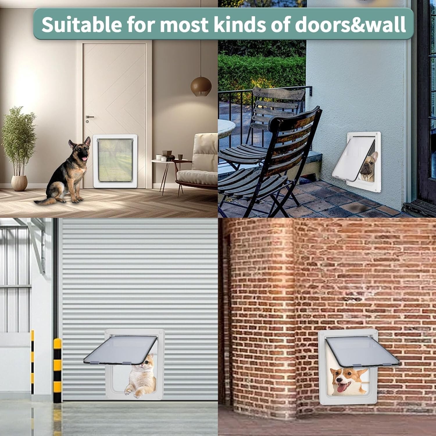 Extra Large Dog Door Easy Install L Flap Mount Slide Locking Panel Pet Frame