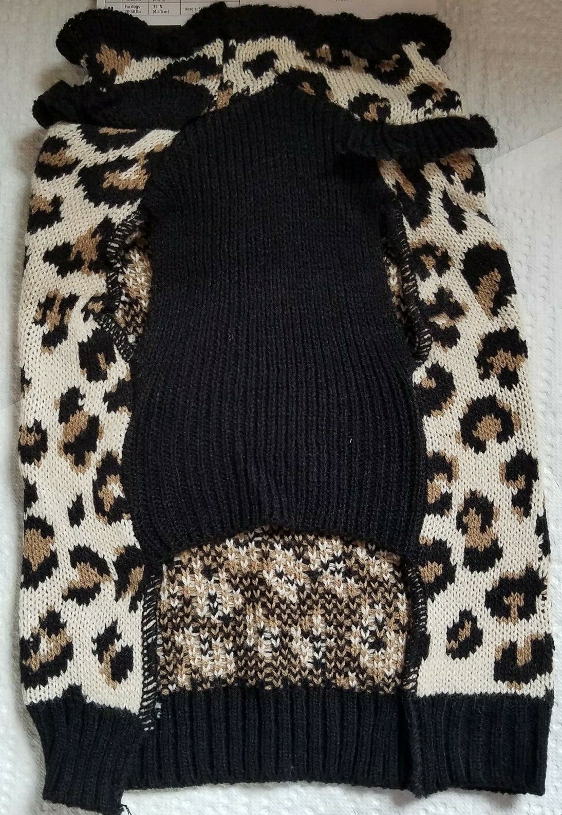 Vibrant Life CHEETHA LEOPARD PRINT DOG SWEATER Size MEDIUM 20-50 lb Knit Ruffles