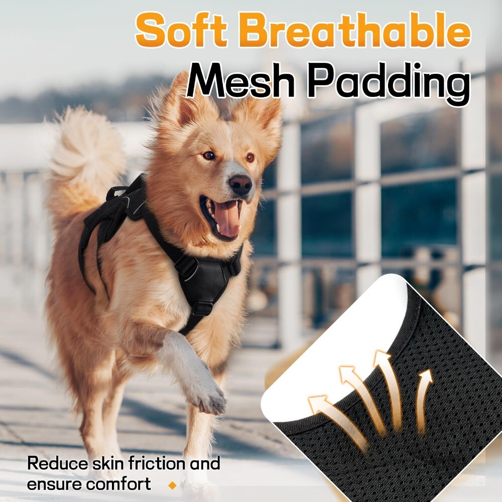 rabbitgoo Escape Proof Dog Harness with Lift Handle Reflective Adjustable Vest