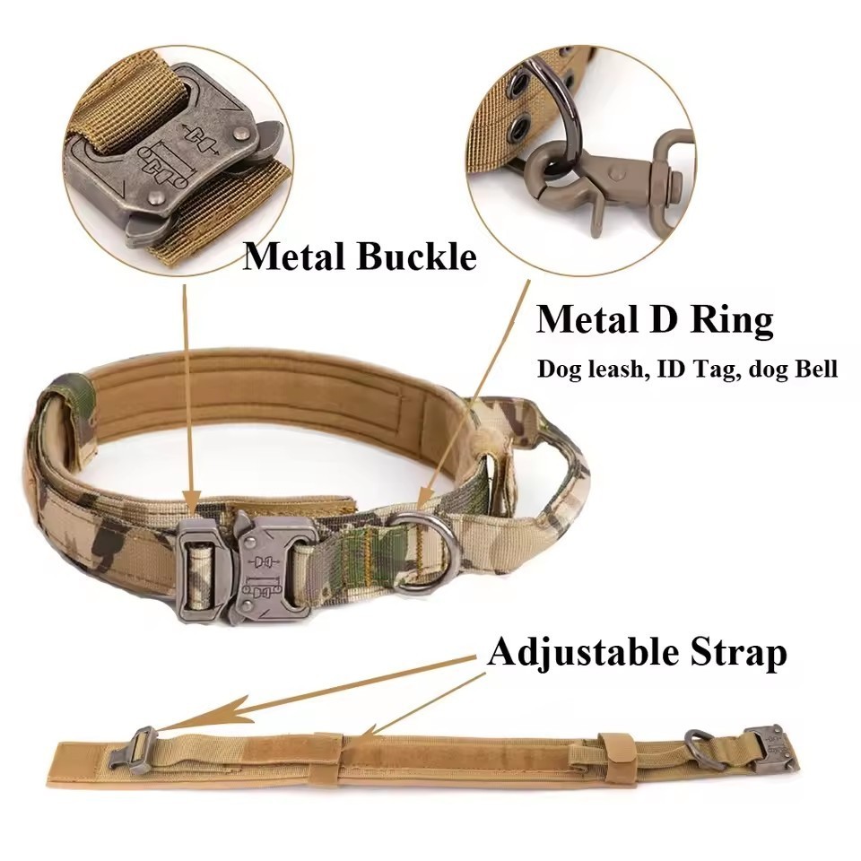 Tactical Dog Harness Medium Large Dog Vest with Dog Leash and Dog Collar