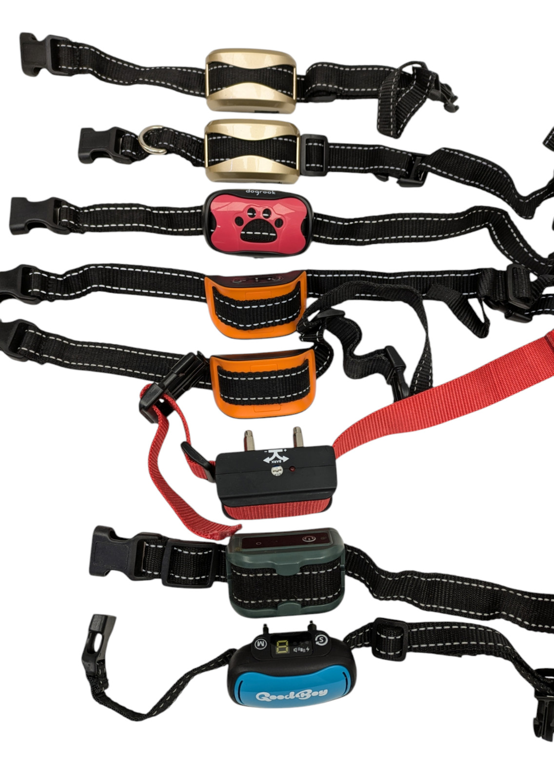 Lot of 8, Dog Training Bark Control Collar (As Shown)