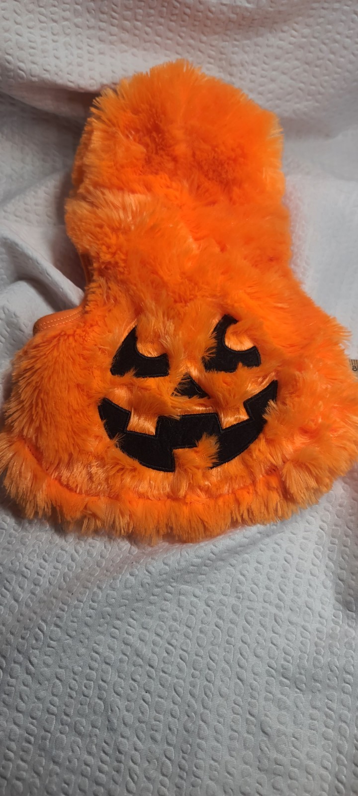 2 Xtra Small Dog Cat Sherpa Halter Collar Faux Suede Pumpkin Costume Plushie