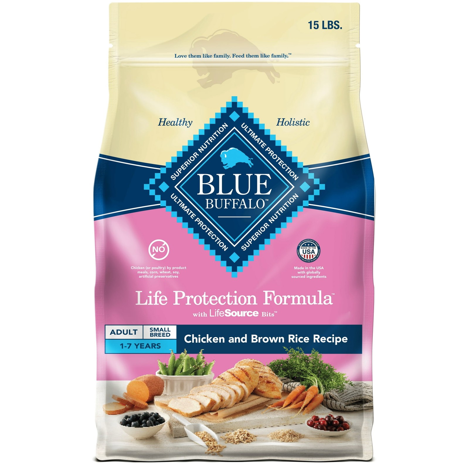 Blue Buffalo Life Protection Formula Adult Small Breed Dry Dog Food, 15-lb Bag