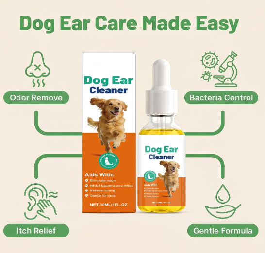 Pup Labs Ear Clear, Natural Dog Ear Cleaner and Infection Treatment for Dogs