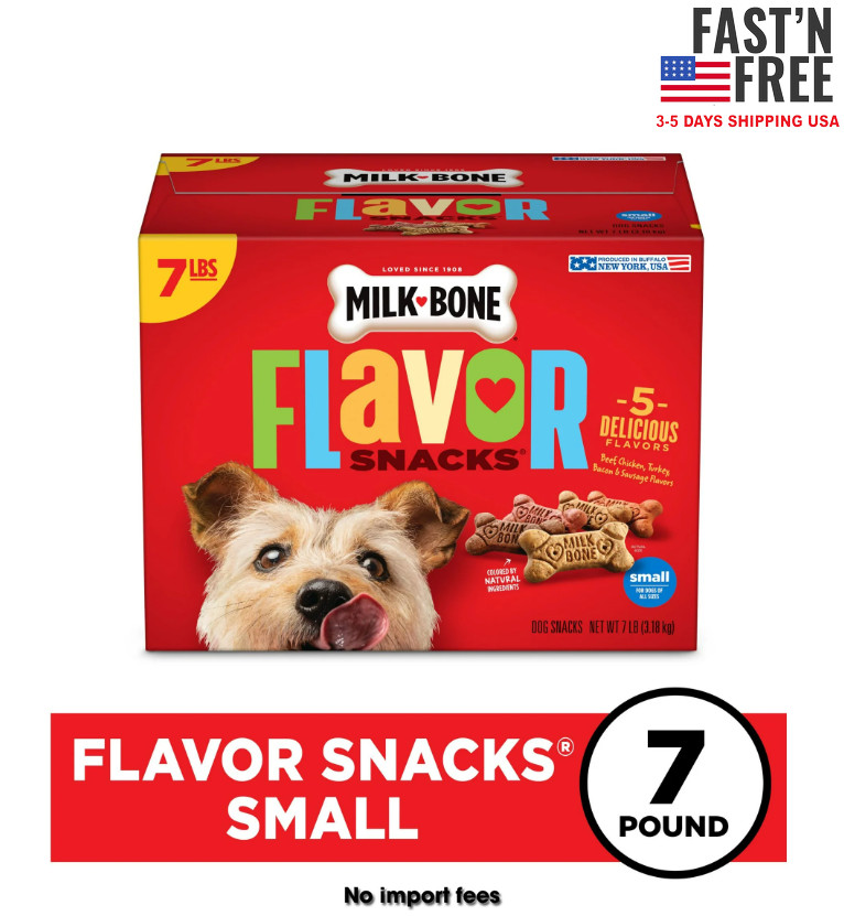 Milk Bone Flavor Snacks Small Dog Biscuits, Flavored Crunchy Dog Treats, 7 lb.