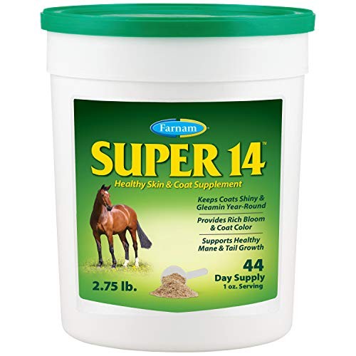Farnam Super 14 Healthy Skin & Coat Supplement for Horses, Shiny Coat, 2.75 Lb