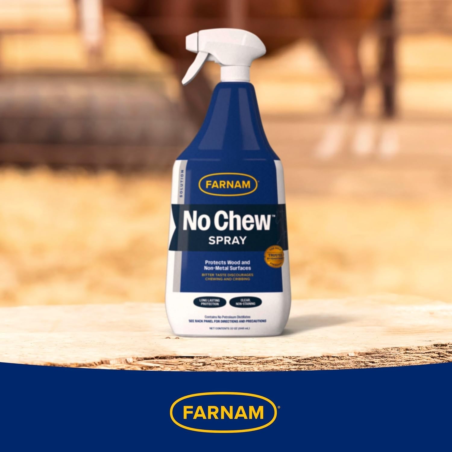 Bitter Tasting No Chew Spray – 32 Oz for Horses – Safe and Effective Protection
