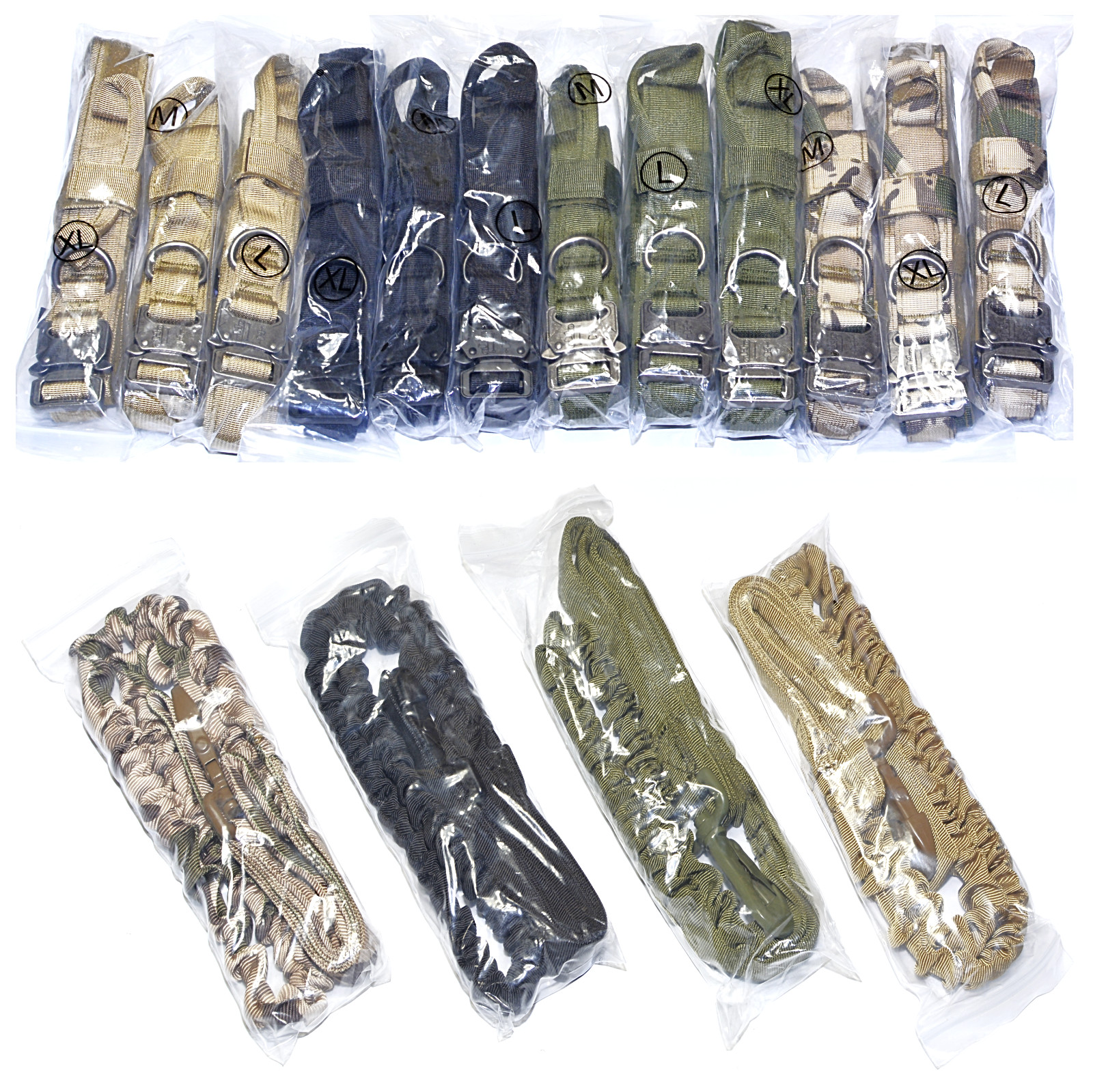Collar + Leash Heavy Duty K9 Tactical Training Pet Dog Metal Buckle M, L, XL New