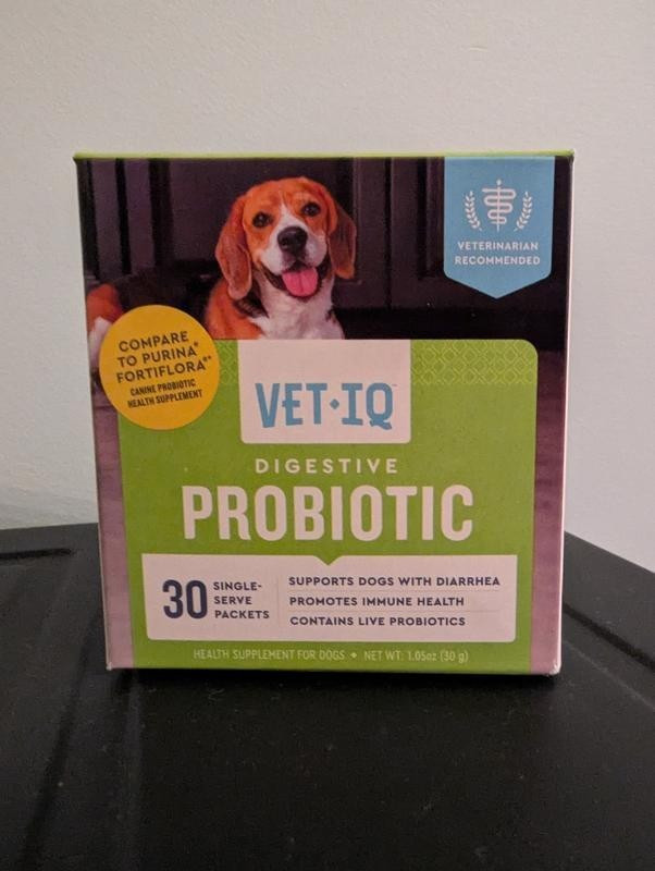 VetIQ Dog Probiotic Digestive Powder Supplement Immune & Gut Health, 30 Packets
