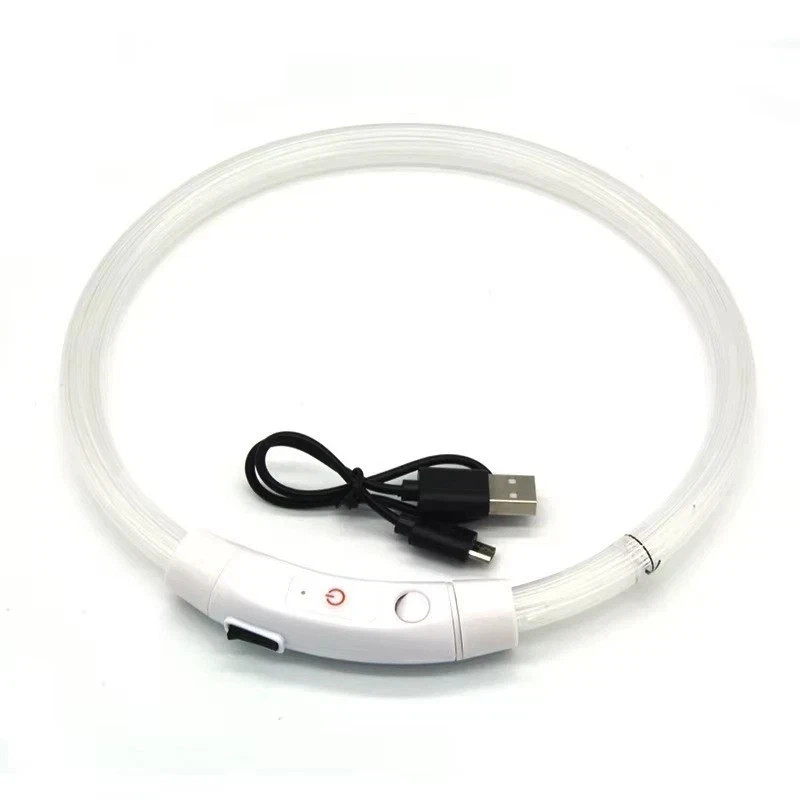 RECHARGEABLE LED Light-up Flash GLOW COLLAR Dog Pet Safety MICRO USB adjustable