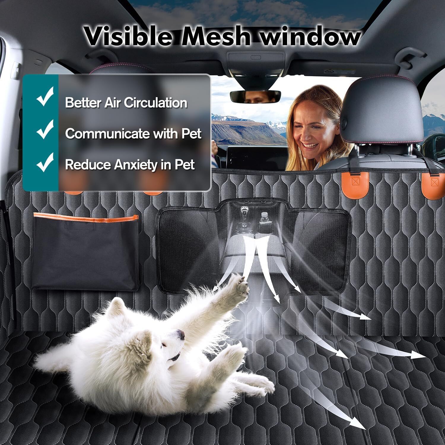 Pet Dog Seat Cover Hammock Seat Pad Back Car Truck w/Pet Seatbelt Waterproof