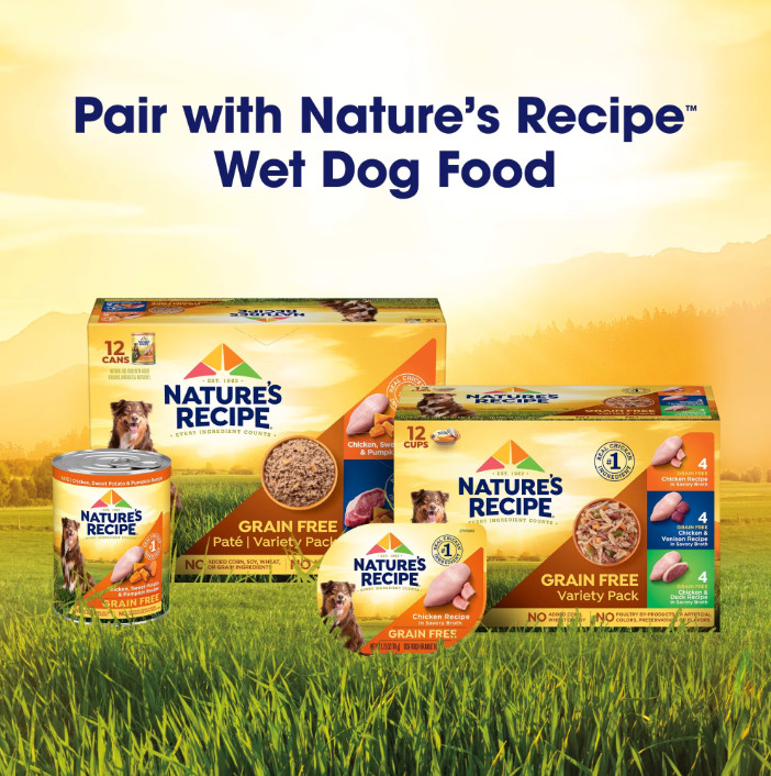 Nature’s Recipe Grain Free Salmon, Sweet Potato & Pumpkin Dry Dog Food, 24 lb Ba