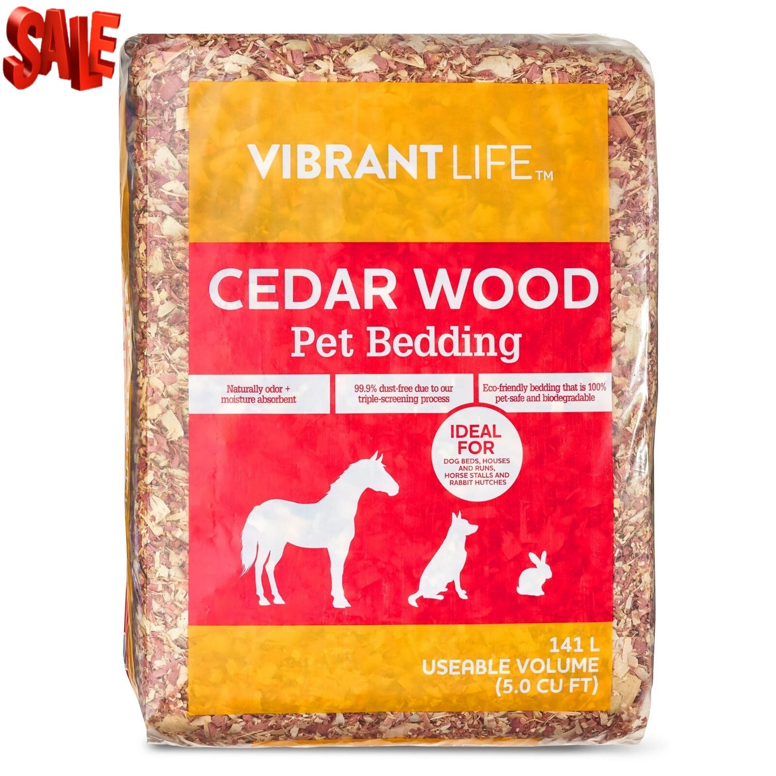 Vibrant Life Cedar Pet Bedding, 141 L