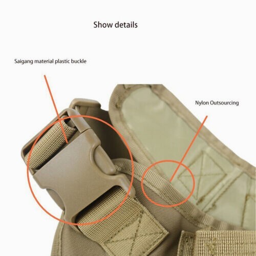 Tactical Dog Vest US Working Dog Military Harness with Handle No-pull Large