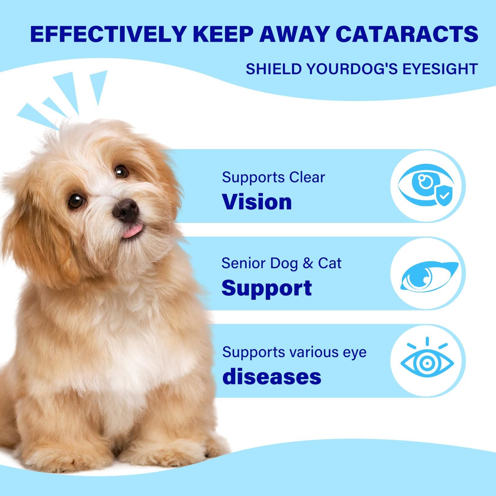 Eye Supplements for Dogs – Vision Support Soft Chews with 90 Ct, White