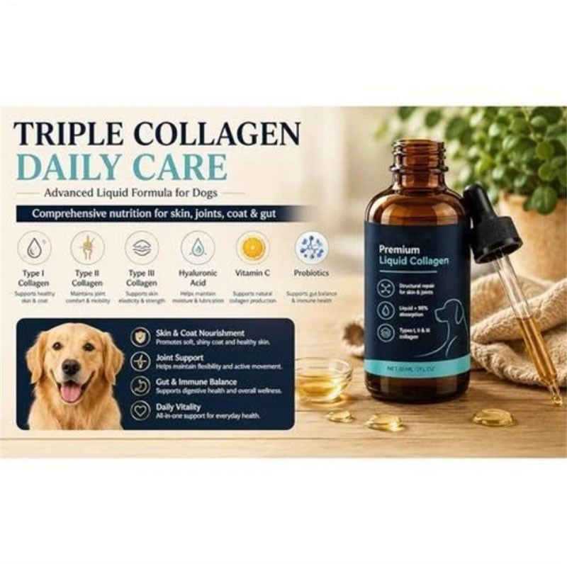 3 Pack Healthy Petz Premium Liquid Collagen For Dogs, Supplement With Collagen