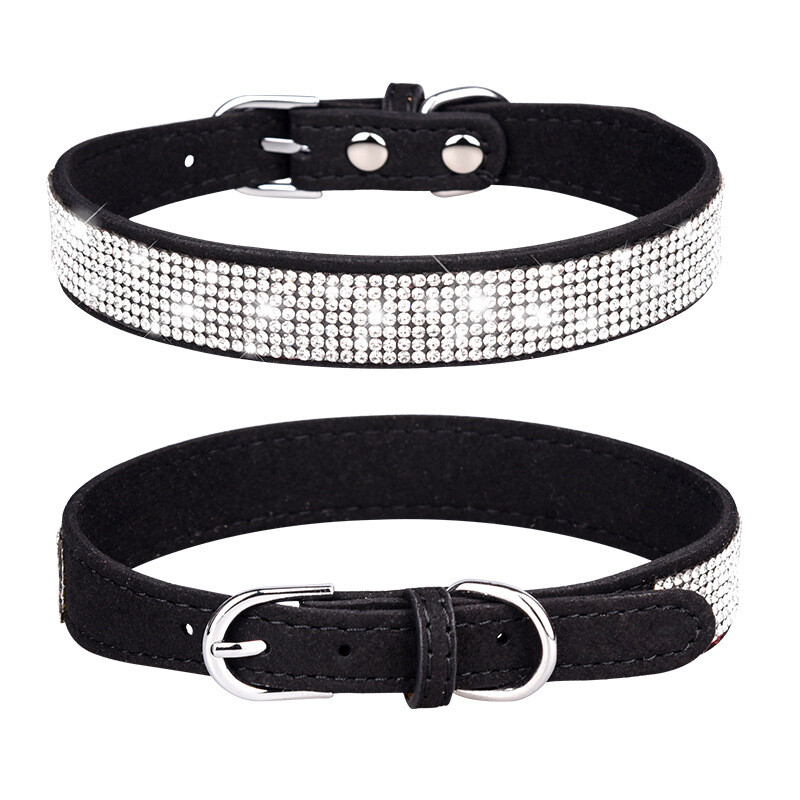 Bling Rhinestone Dog Cat Collars Leather Pet Puppy Kitten Collar for Chihuahua