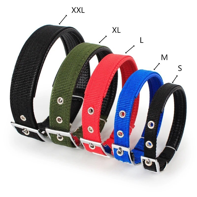 Adjustable Nylon Dog Collar for Small Medium Large Dogs Stylish Solid Pet Collar