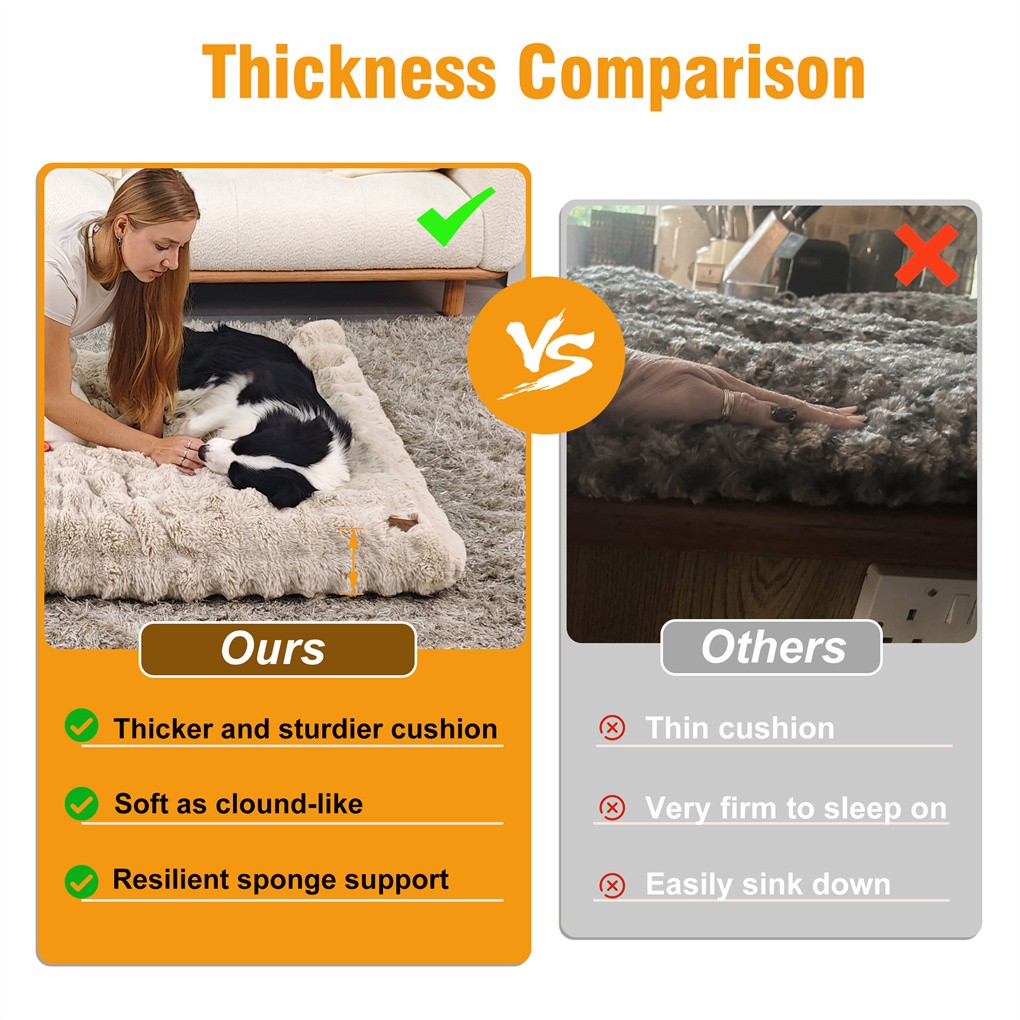Jumbo Anti-Anxiety Calming Dog Bed Removable Cover Pet Beds Mattress Non Skid US