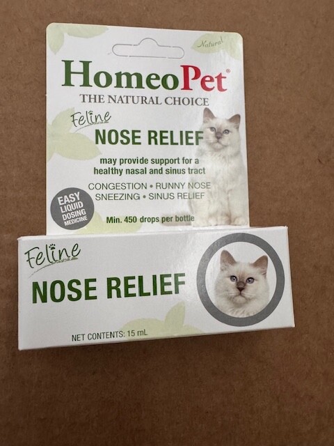 NEW HomeoPet Feline Nose Relief – Natural Pet Medicine. 15 ML CATS SEALED