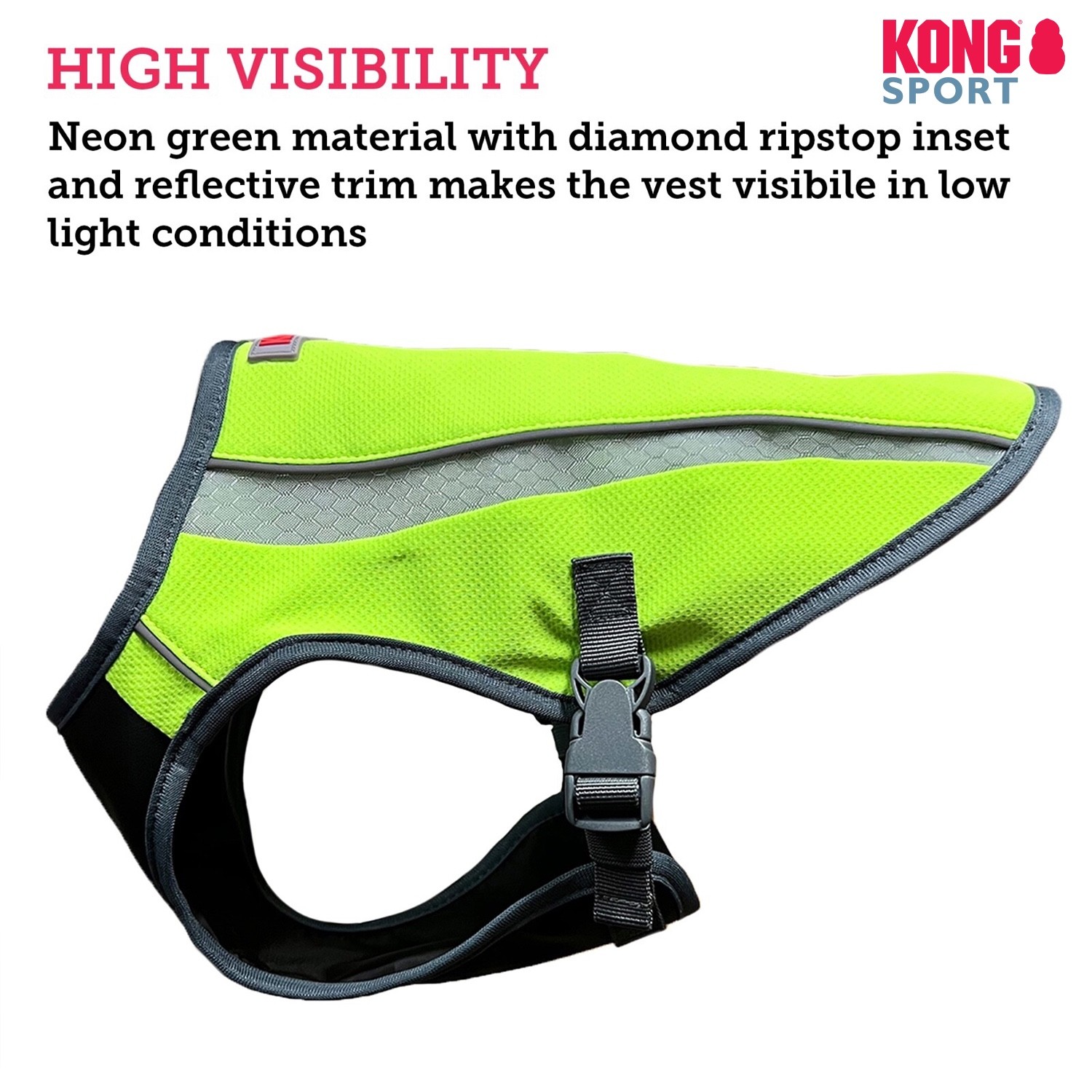 Kong Cooling Dog Vest Adjustable Reflective Breathable Harness Protective Jacket