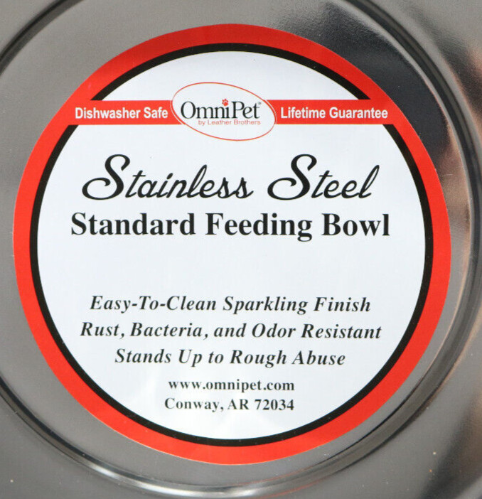 dog pet bowl 5 quart XXL stainless steel 8337 omnipet standard round 11″ x 4″ SS