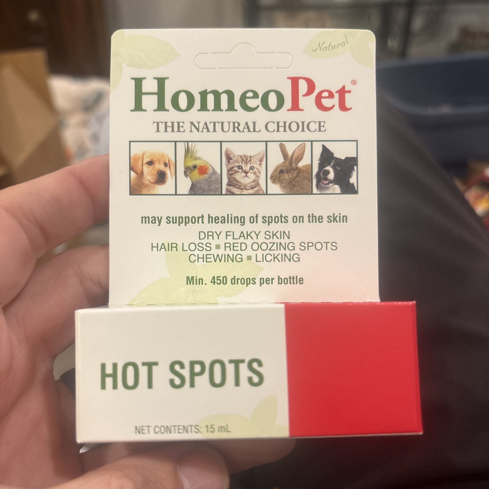 Homeopet Hot Spots 15ml dog cat rabbit bird Homeopathic Animal