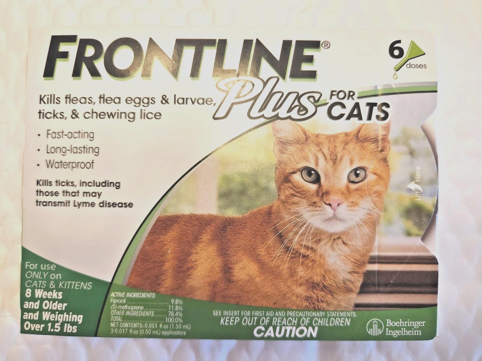 Frontline Plus for Cats and Kittens 6 Doses 100% GENUINE U.S. EPA APPROVED New