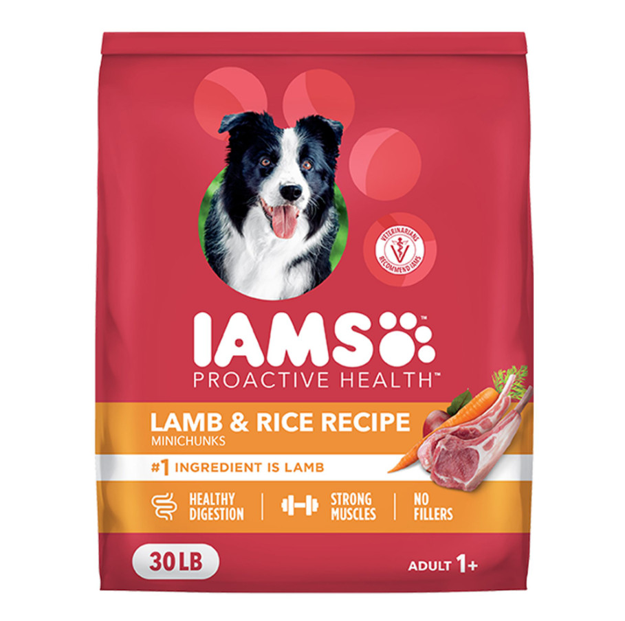 IAMS Proactive Health Minichunks Adult Dry Dog Food with Lamb & Rice, 30 lb. Bag