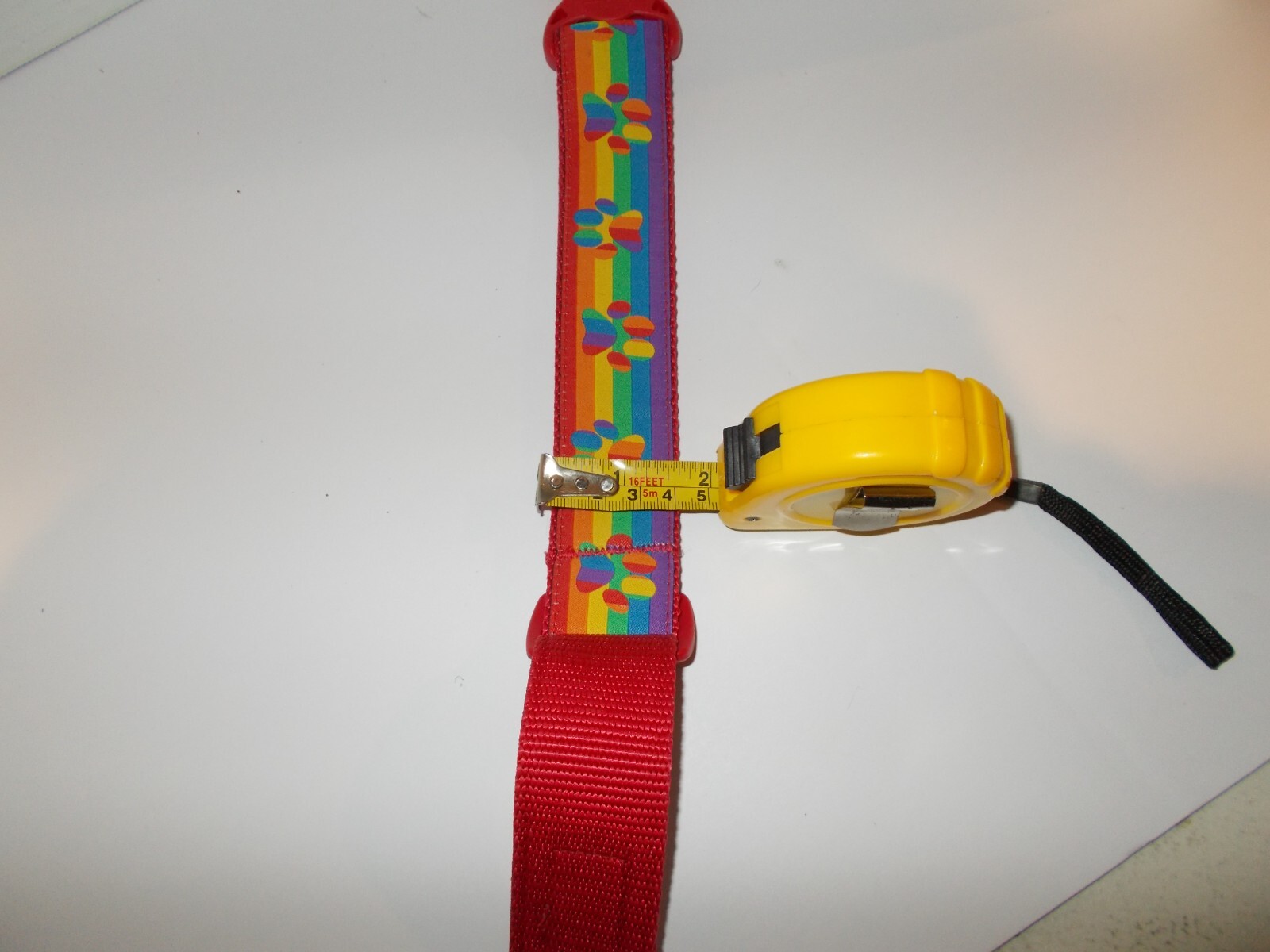 RC Pets 1-1/2 Inch Wide Adjustable Dog Clip Collar Medium Rainbow Paws